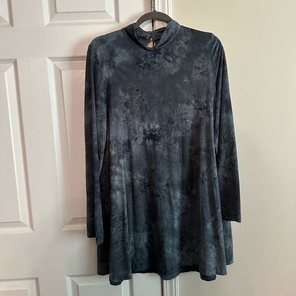 Faux-suede tie dye mini dress